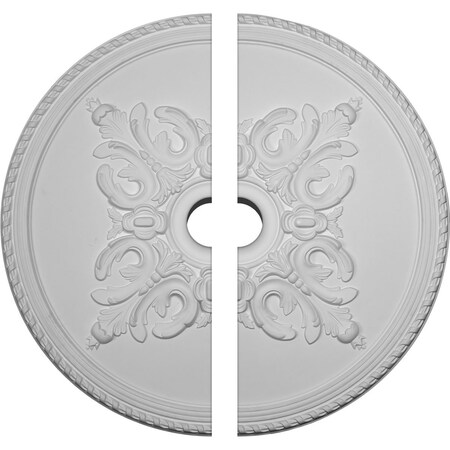 Ekena Millwork Milton Ceiling Medallion, Two Piece (Fits Canopies up to 7 7/8"), 40 5/8"OD x 5 1/2"ID x 1 3/4"P CM40MI2-05500